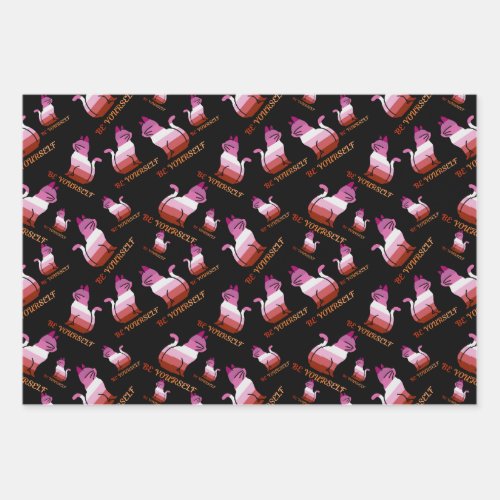 Lesbian Pride Cat _ Be Yourself Wrapping Paper Sheets