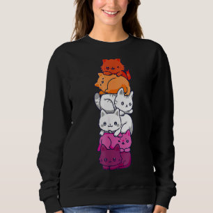Lesbian Pride Cat Lgbt Gay Flag Cute Hers And Hers Sweatshirt