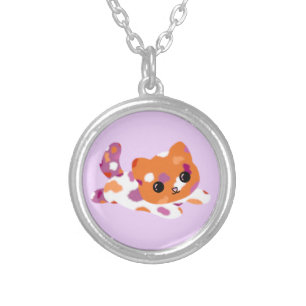 Lesbian Pride Cat Necklace