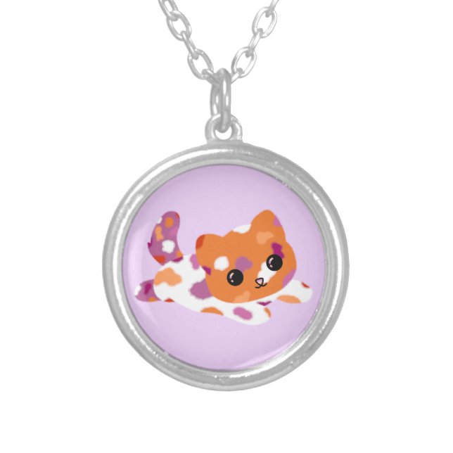 Lesbian Pride Cat Necklace (Front)