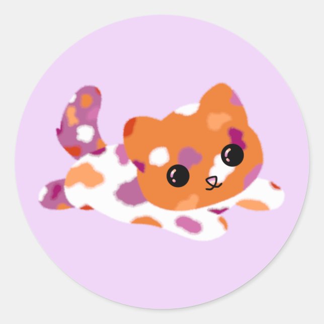 Lesbian Pride Cat Stickers (Front)