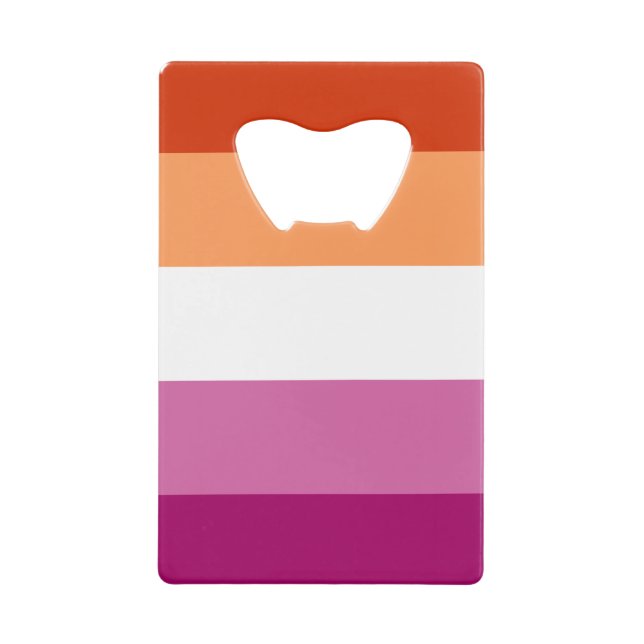 Lesbian Pride Credit Card Bottle Opener (Front)