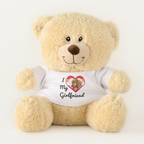 Lesbian Pride Custom Photo I Love My Girlfriend Teddy Bear