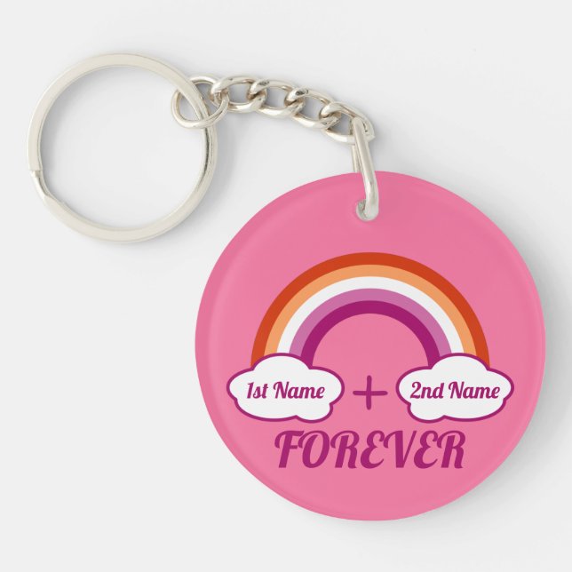 Lesbian pride design /a couple keychain (Front)