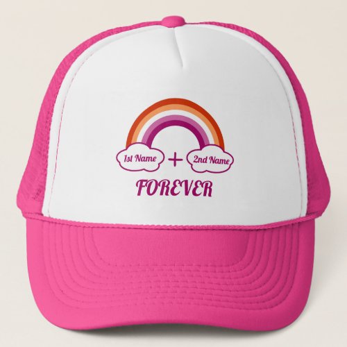 Lesbian pride design a couple trucker hat