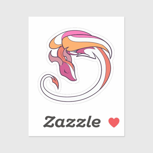 Lesbian Pride Dragon Sticker (Sheet)