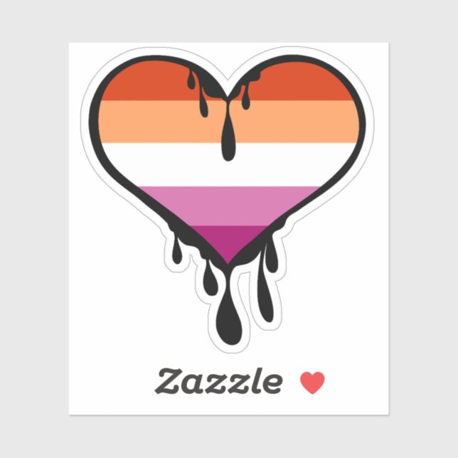 Lesbian Pride Dripping Heart Sticker (Sheet)