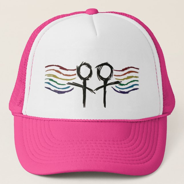 Lesbian Pride Female Symbol Trucker Hat (Front)