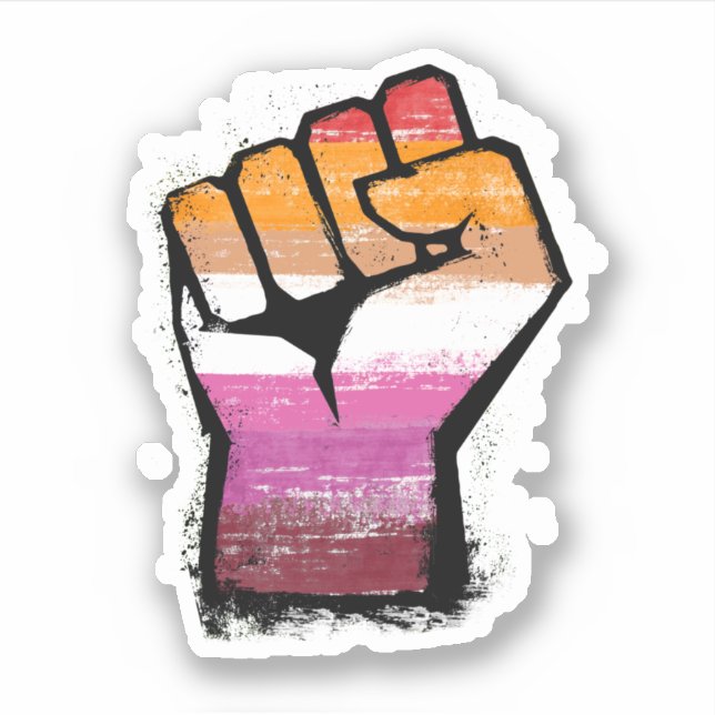 Lesbian Pride Fist Sticker (Front)