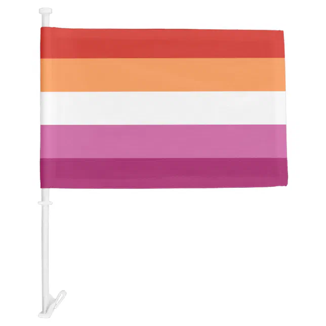 Lesbian Pride (Five Stripes) Car Flag | Zazzle