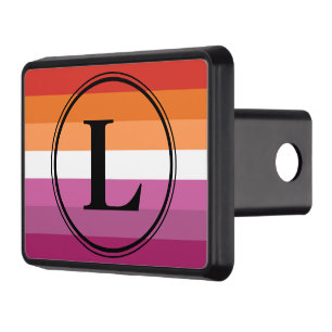Lesbian Pride Flag (2018) Custom Monogram Tow Hitch Cover