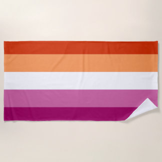Lesbian Pride Flag (5 Stripes) Beach Towel
