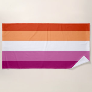 Lesbian Pride Flag (5 Stripes) Beach Towel