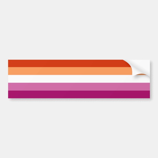 Lesbian Pride Flag (5 Stripes) Bumper Sticker (Front)
