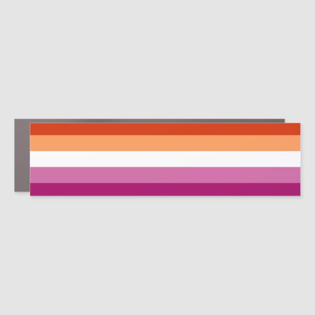 Lesbian Pride Flag (5 Stripes) Car Magnet (Front)