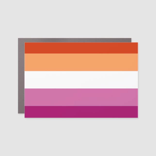 Lesbian Pride Flag (5 Stripes) Car Magnet (Front)