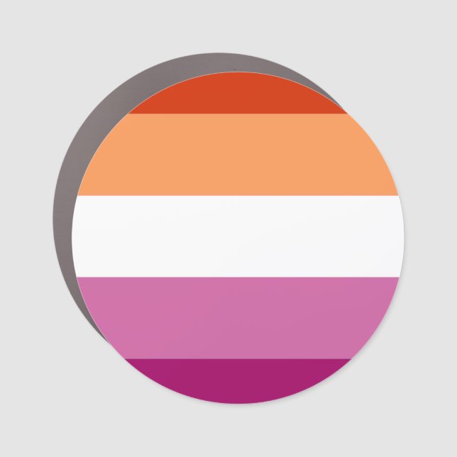 Lesbian Pride Flag (5 Stripes) Car Magnet (Front)