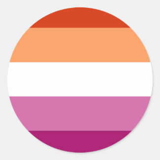 Lesbian Pride Flag (5 Stripes) Classic Round Sticker