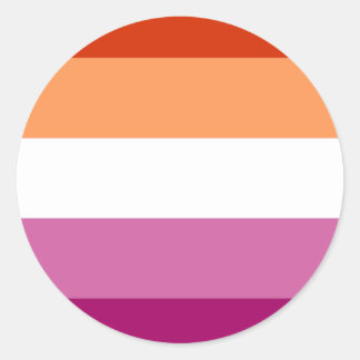 Lesbian Pride Flag (5 Stripes) Classic Round Sticker
