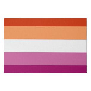 Lesbian Pride Flag (5 Stripes) Faux Canvas Print