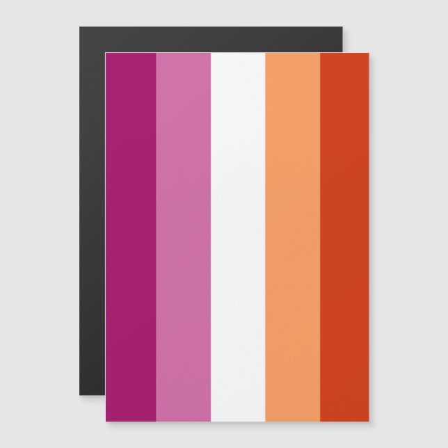 Lesbian Pride Flag (5 Stripes) Magnetic Invitation (Front/Back)