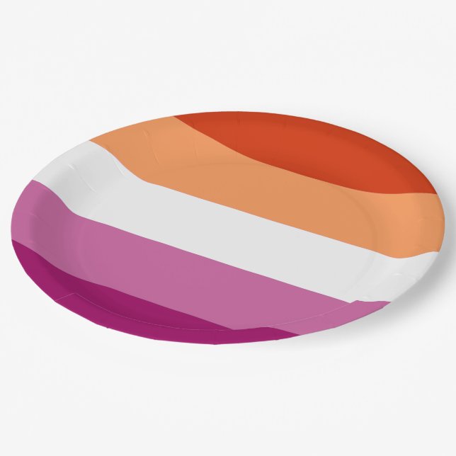 Lesbian Pride Flag (5 Stripes) Paper Plates (Angled)