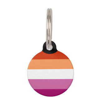 Lesbian Pride Flag (5 Stripes) Pet ID Tag