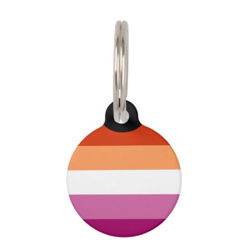 Lesbian Pride Flag 5 Stripes Pet ID Tag