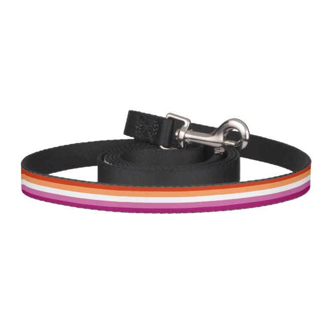 Lesbian Pride Flag (5 Stripes) Pet Leash (Hook)
