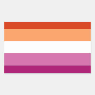 Lesbian Pride Flag (5 Stripes) Rectangular Sticker