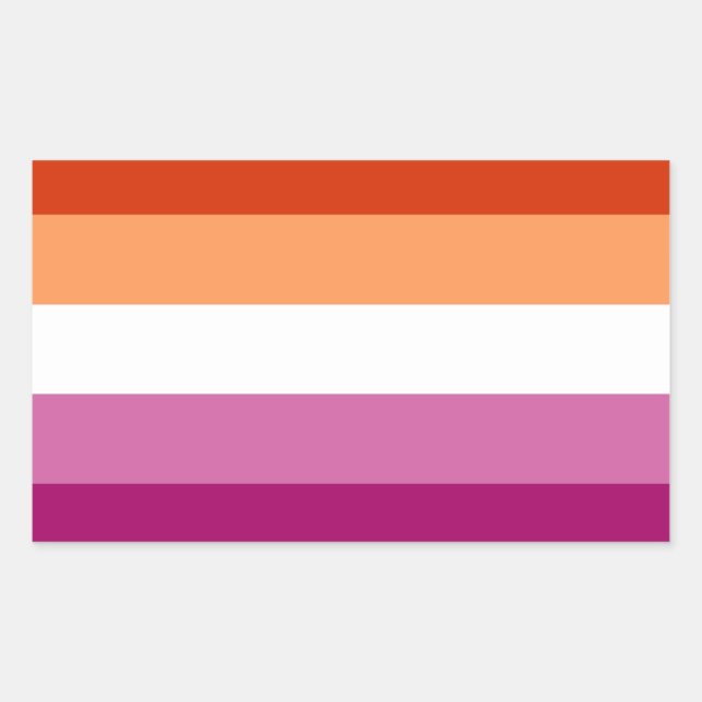 Lesbian Pride Flag (5 Stripes) Rectangular Sticker (Front)