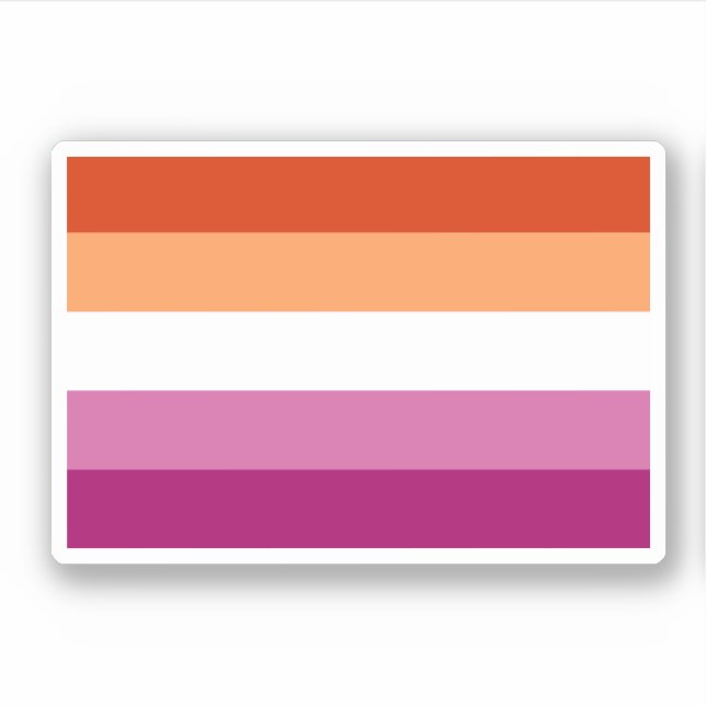 Lesbian Pride Flag (5 Stripes) Sticker (Front)