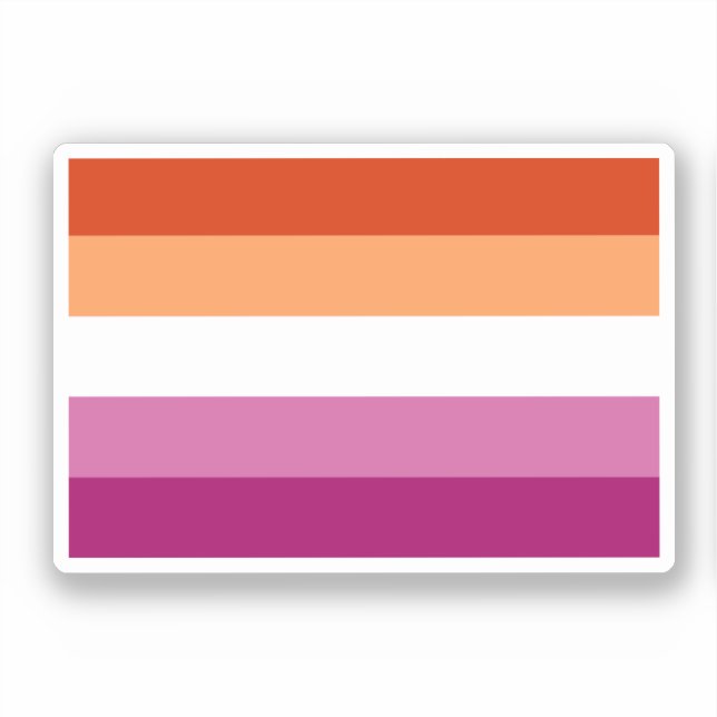 Lesbian Pride Flag (5 Stripes) Sticker (Front)