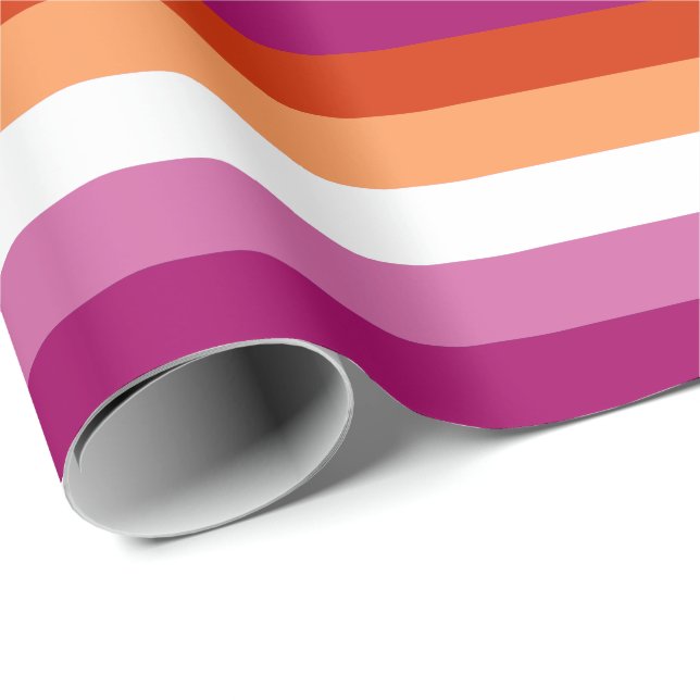 Lesbian Pride Flag (5 Stripes) Wrapping Paper (Roll Corner)
