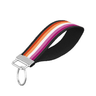 Lesbian Pride Flag (5 Stripes) Wrist Keychain