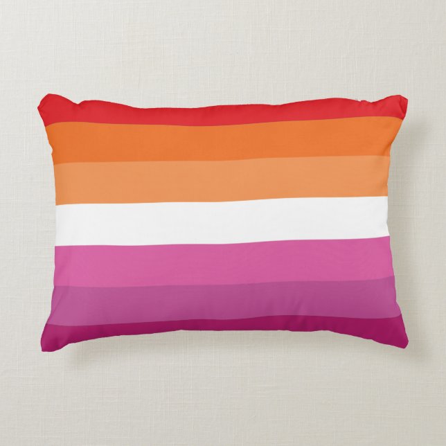 Lesbian Pride Flag Accent Pillow (Front)