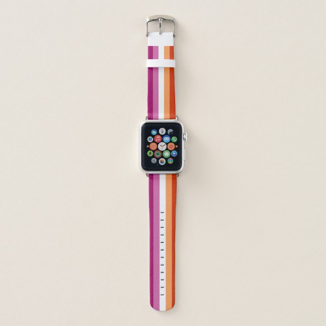Lesbian Pride flag Apple Watch Band (Front)