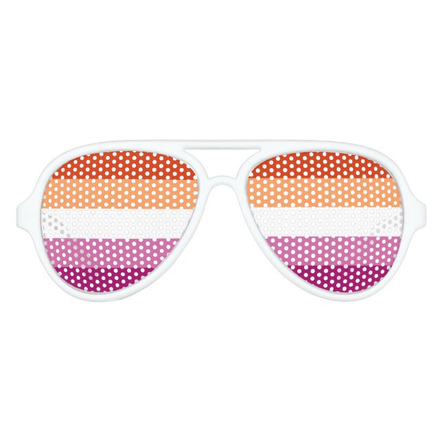 Lesbian Pride Flag Aviator Sunglasses (Front)