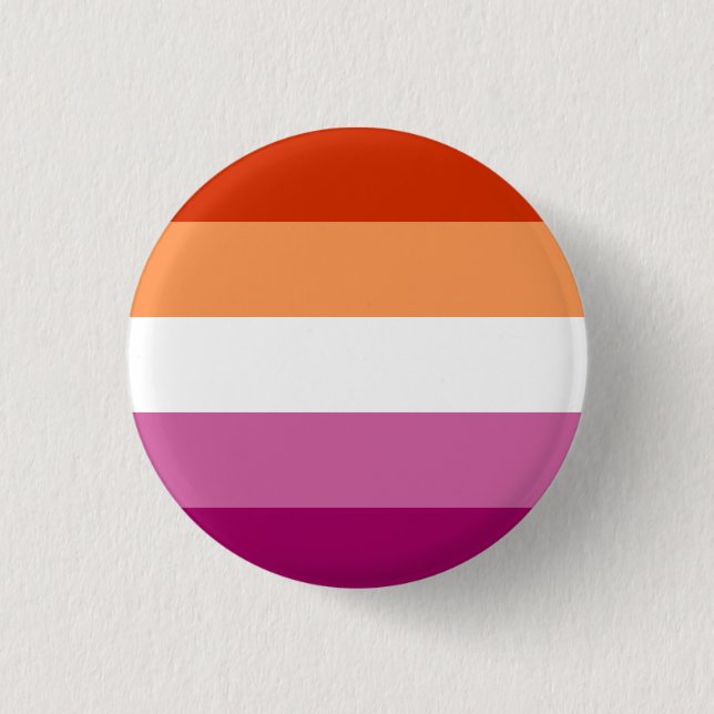 Lesbian Pride Flag Badge Button (Front)