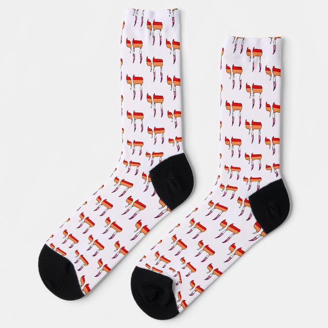 Lesbian Pride Flag Chai Socks (Left)