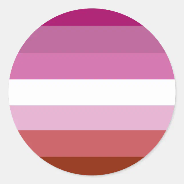 Lesbian pride flag classic round sticker | Zazzle