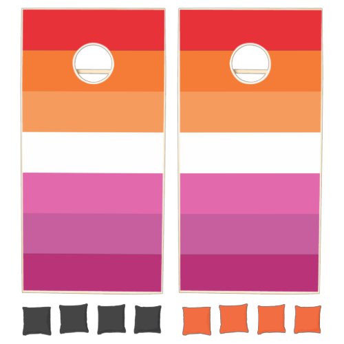 Lesbian Pride Flag Cornhole Set