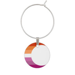 Lesbian Pride Flag Crescent Moon Wine Charm