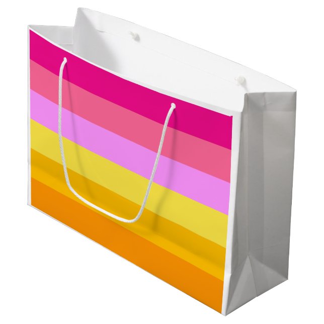 Lesbian Pride Flag (Dawn) Large Gift Bag (Front Angled)