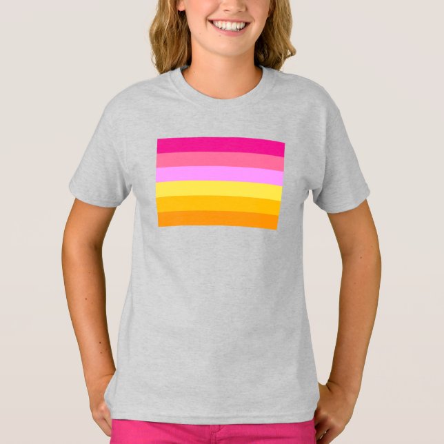 Lesbian Pride Flag (Dawn) T-Shirt (Front)
