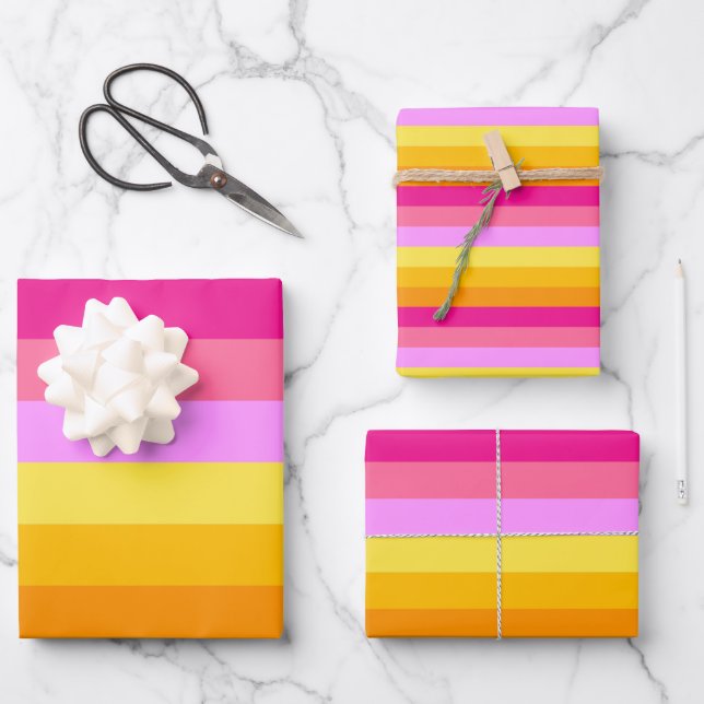 Lesbian Pride Flag (Dawn) Wrapping Paper Sheets (Front)