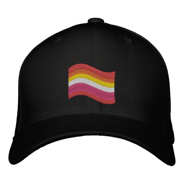 Lesbian Pride Flag Embroidered Baseball Cap (Front)