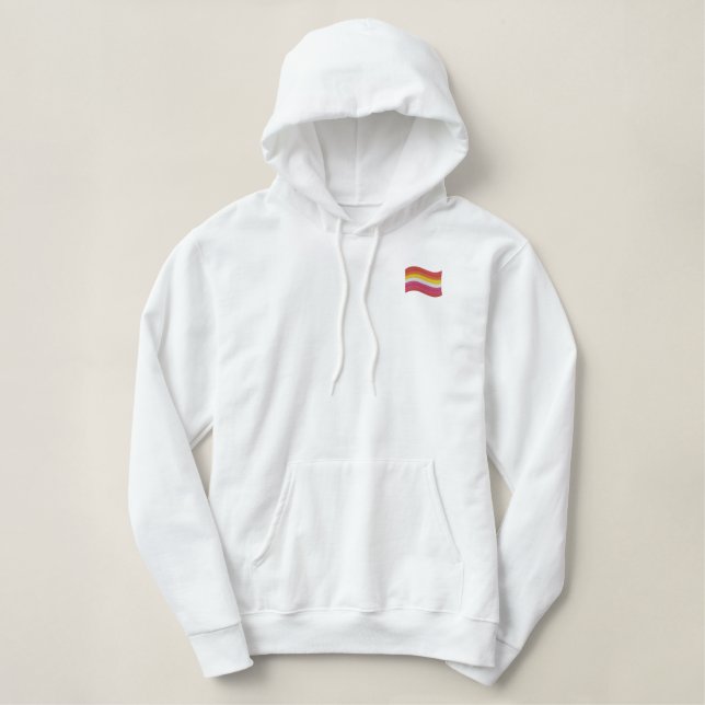 Lesbian Pride Flag Embroidered Hoodie (Design Front)