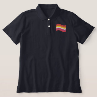 Lesbian Pride Flag Embroidered Polo Shirt