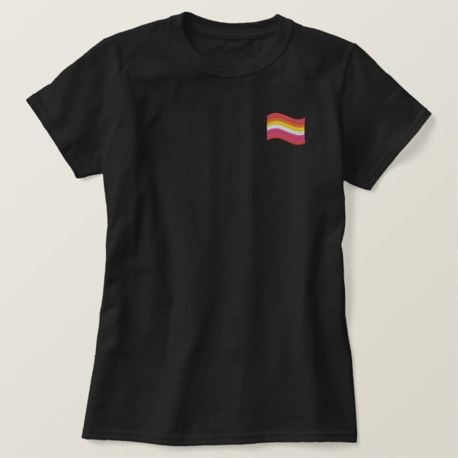 Lesbian Pride Flag Embroidered Shirt (Design Front)